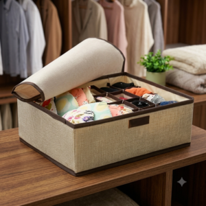 Organizador de tela algodón-lino color beige 17 c AZ-C50004