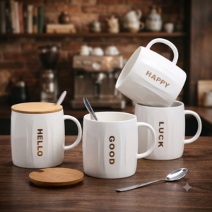 TAZA DE CERáMICA + TAPA + CUCHARA AZ-D30061