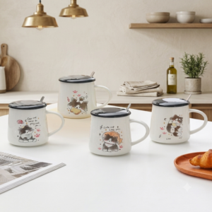 TAZA DE CERáMICA + TAPA + CUCHARA AZ-D30059
