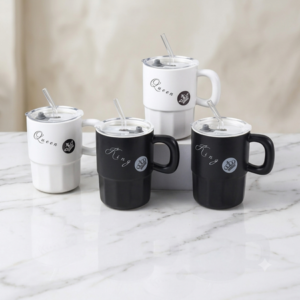 TAZA DE CERáMICA + TAPA PLáSTICA + SORBETE DE VI AZ-D30041