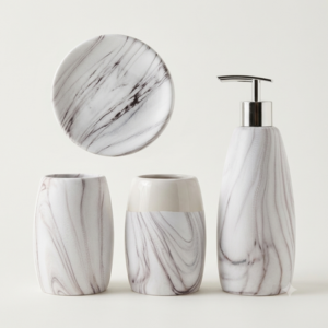 SET JABONERA , VASO, DISPENSER JABON LIQUIDO Y PORTA CEPILLO