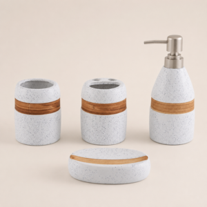 SET JABONERA , VASO, DISPENSER JABON LIQUIDO Y PORTA CEPILLO