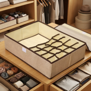Organizador de tela color beige 17 compartimentos AZ-C50018