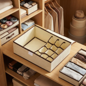 Organizador de tela color beige 13 compartimentos AZ-C50016