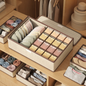 Organizador de tela algodón-lino color beige 17 c AZ-C50013