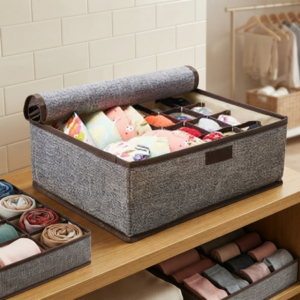 Organizador de tela algodón-lino color gris 13 co AZ-C50005