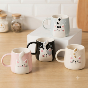 TAZA DISEÑO GATITO BLANCO AZ-B70010