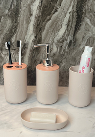SET: JABONERA, VASO, DISPENSER JABON LIQUIDO, SOPO