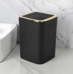 CESTO RECTANGULAR TAPA DORADO