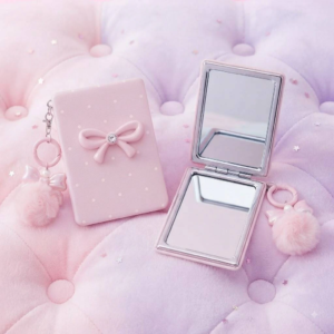 ESPEJO CUADRADO LLAVERO STRASS DOBLE