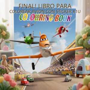 LIBRO PARA COLOREAR AVION CON STICKER X1U 8888(Y107) PRECIO FINAL!!!