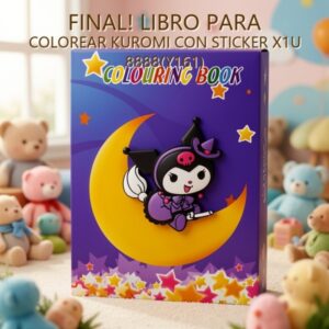 LIBRO PARA COLOREAR KUROMI CON STICKER X1U 8888(Y161) PRECIO FINAL!!!