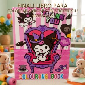 LIBRO PARA COLOREAR KUROMI CON STICKER X1U 8888(Y162) PRECIO FINAL!!!
