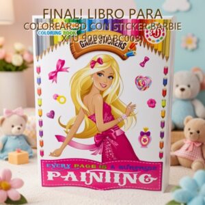 LIBRO PARA COLOREAR 3D CON STICKER BARBIE X1U 9099(ABC003) PRECIO FINAL!!!