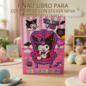 LIBRO PARA COLOREAR 3D CON STICKER NENA SURTIDO X1U (A0013) PRECIO FINAL!!!