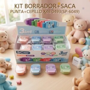 KIT BORRADOR+SACA PUNTA+CEPILLO X48 0493(SP-6049)