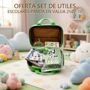 SET DE UTILES ESCOLARES PANDA EN VALIJA 2502-10 PRECIO FINAL!!!