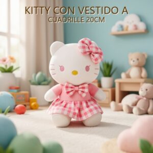 KITTY CON VESTIDO A CUADRILLE 20CM