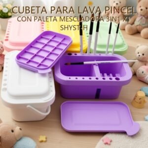 CUBETA PARA LAVA PINCEL CON PALETA MESCLADORA 3IN1 X1 SHYST-H