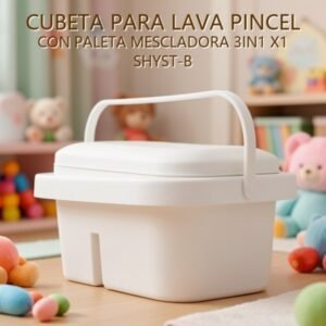 CUBETA PARA LAVA PINCEL CON PALETA MESCLADORA 3IN1 X1 SHYST-B