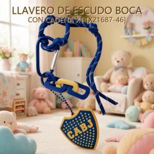 LLAVERO DE ESCUDO BOCA CON CADENA X1 [X21687-46]