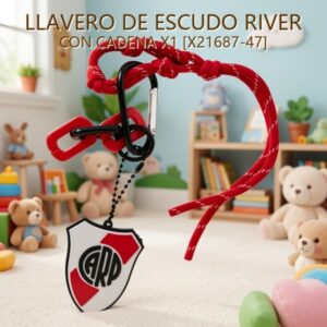 LLAVERO DE ESCUDO RIVER CON CADENA X1 [X21687-47]