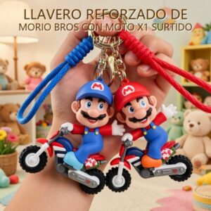 LLAVERO REFORZADO DE MORIO BROS CON MOTO X1 SURTIDO [0771]