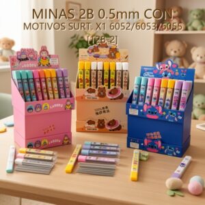 MINAS 2B 0.5mm CON MOTIVOS SURT. X1 6052/6053/6055 [128-2]