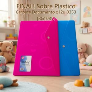 Sobre Plastico Carpeta Documento x12u 0353 [BG1035] PRECIO FINAL!!!!