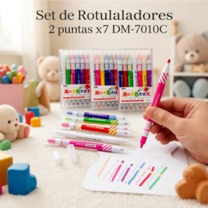 Set de Rotuladores 2 puntas x7 [DM-7010C]