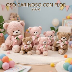 OSO CARINOSO CON FLOR 25CM