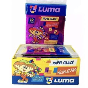 PAPEL GLACE METALIZADO 10HOJAS
