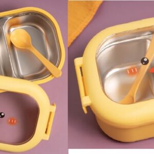 LUNCHERA KAWAII PLASTICO Y ACERO C CUCHARA