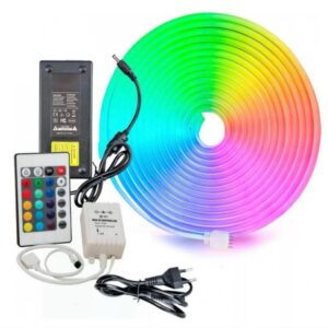 TIRA NEON 5MTS RGB CONTROL Y TRANFO