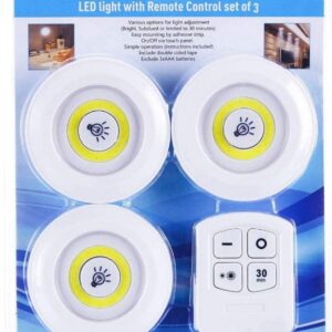 SET X3 LUCES LED REDONDO CTROL REMOTO