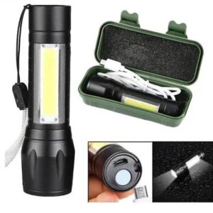 LINTERNA TACTICA NV-905 NEGRA RECARGABLE ESTUCHE