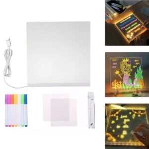 PIZARRA LUMINOSA USB 20X20CMS C MARCADORES