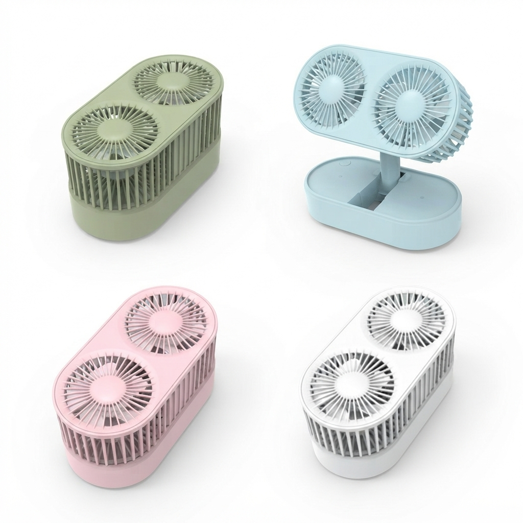 Ventilador de escritorio doble turbina plegable