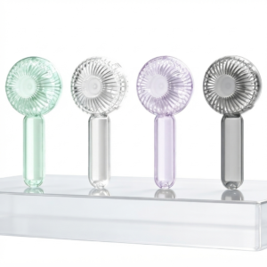 Ventilador de mano transparente recargable
