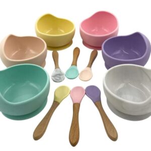 BOWL Y CUCHARA SILICONA ANTIDESLIZANTE P BEBE
