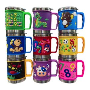 TAZA 3D TERMICA ACERO Y GOMA C TAPA