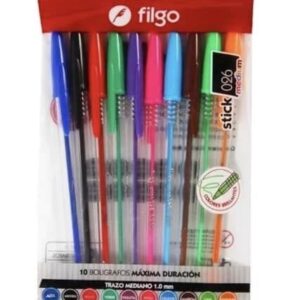 BOLIGRAFO FILGO COLORES X10 1.0MM
