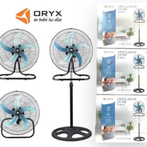 VENTILADOR 18" ORYX 3EN1 METAL 5 ASPAS, 90W