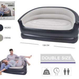 SOFA DOBLE INFLABLE FAMILIAR (1,38MTRS ANCHO)