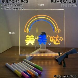 PIZARRA LUMINOSA USB 15X15CMS MARCADORES