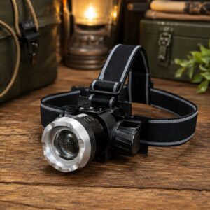 Linterna METÁLICA Frontal LED Recargable con Zoom – Cabeza y Bicicleta