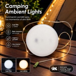 Lámpara LED Portátil para Camping + Tira de Luces