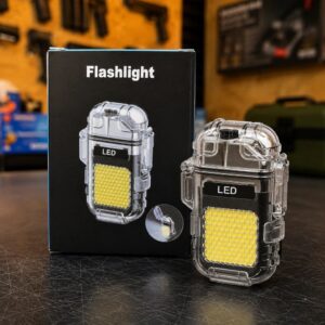 Linterna LED Multifunción Recargable USB-C con Encendedor Eléctrico y Carcasa Protectora