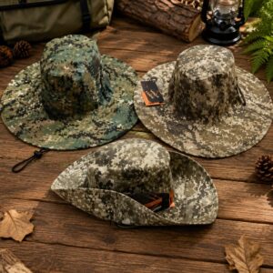 Sombrero Australiano Camuflado de Ala Ancha con Cordón Ajustable
