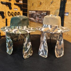 Sombrero Australiano Camuflado con Tapa Nuca y Malla Transpirable